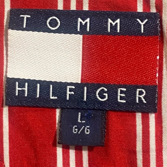 Tommy Hilfiger Men's Large Blue & White Striped Dress Shirt - Picture 11 of 12